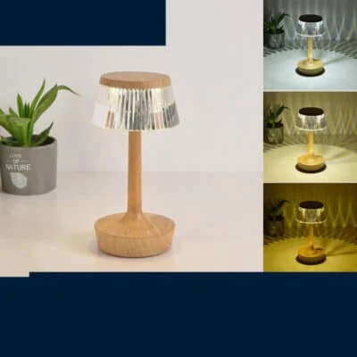 Intensité lumineuse lampe de table chêne Victoria