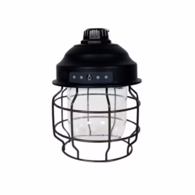 Lanterne rechargeable suspension noire Rinosa