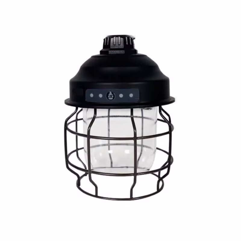 Lanterne rechargeable suspension noire Rinosa