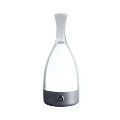 Lampe de table transparente argent Bottle