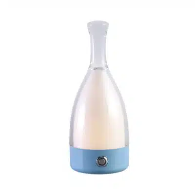 Lampe de table transparente bleue Bottle