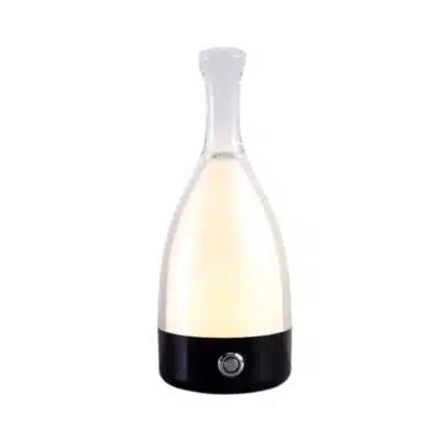 Lampe de table transparente noire Bottle