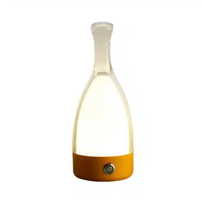 Lampe de table transparente orange Bottle