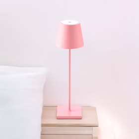 Lampe à poser rechargeable aluminium rose Elegance-1