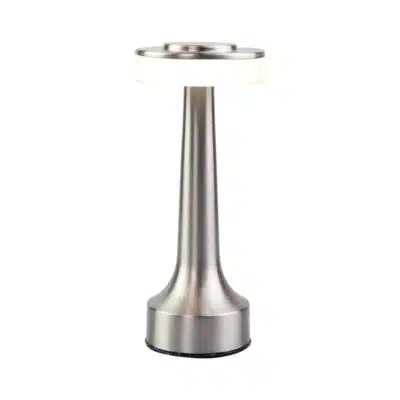 Lampe de table rechargeable créative argent Dumbbell