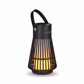 Lampe enceinte bluetooth extérieur suspension noire