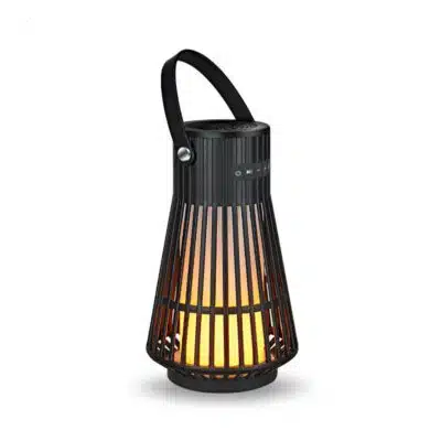 Lampe enceinte bluetooth extérieur suspension noire