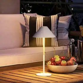 Lampe à poser blanche rechargeable Hato-1