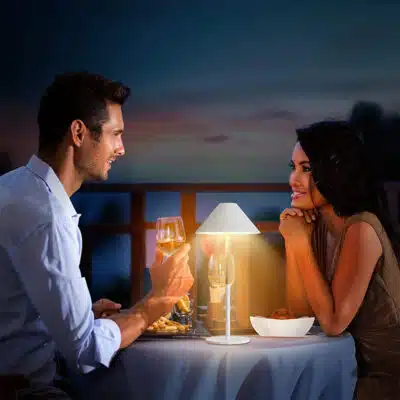 Lampe à poser blanche rechargeable Hato-4