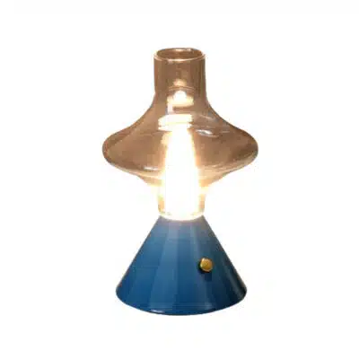 Lampe de table rechargeable vintage bleue Keros