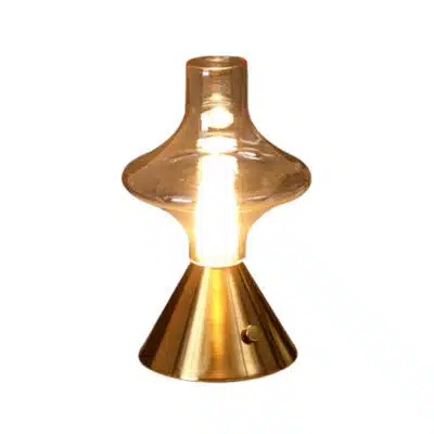 Lampe de table rechargeable vintage métallisée Keros