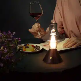 Lampe de table vintage noire Keros-1