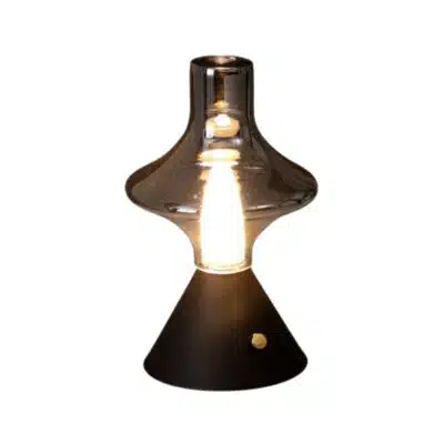 Lampe de table rechargeable vintage noire Keros