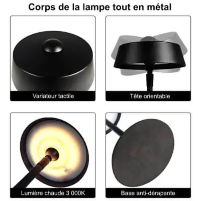 Lampe de table led rechargeable Belina-1