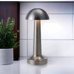 Lampe de table rechargeable sans fil argent Calia