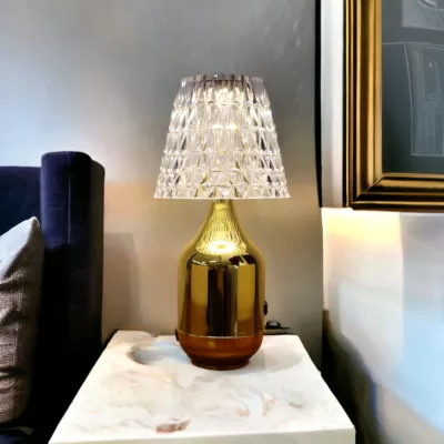 Lampe de table sans fil rechargeable USB or Livia-6