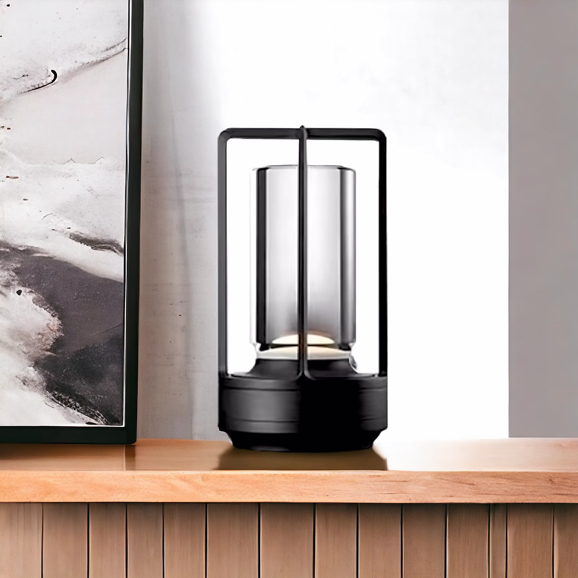 Lampe sans fil rechargeable USB noire Merina-1 Lampe sans fil rechargeable USB noire Merina-1