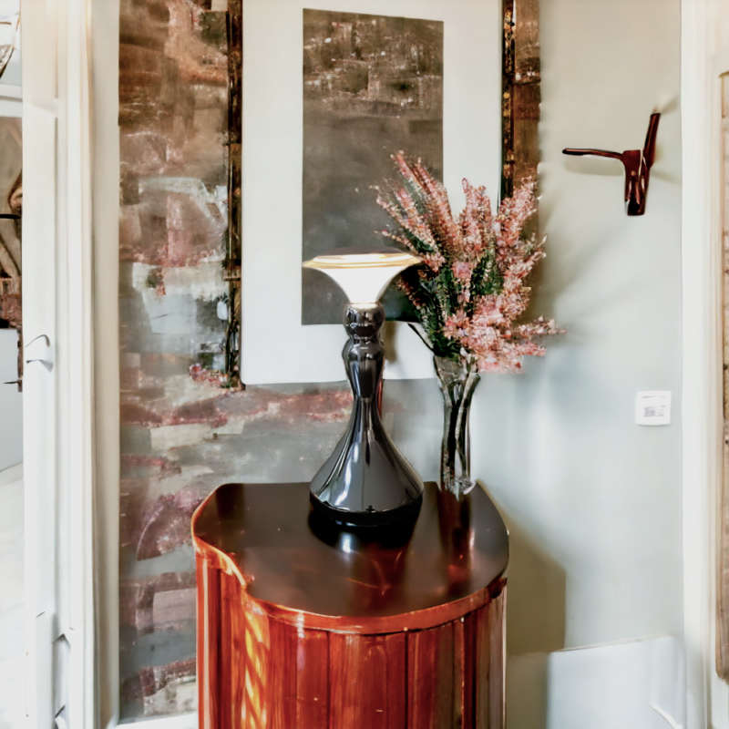 Lampe à poser rechargeable lampadaire argent Julia