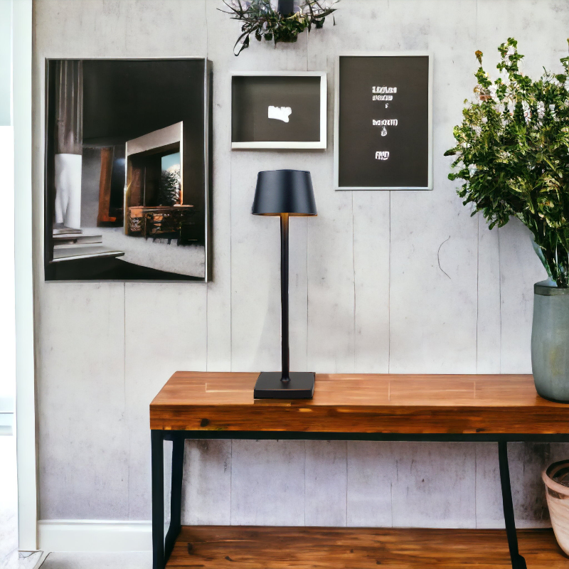 Lampe de chevet rechargeable noire Coffee