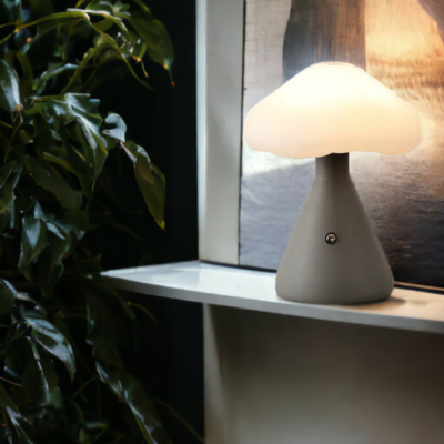 Luminaire Champi-cloud sur une étagère