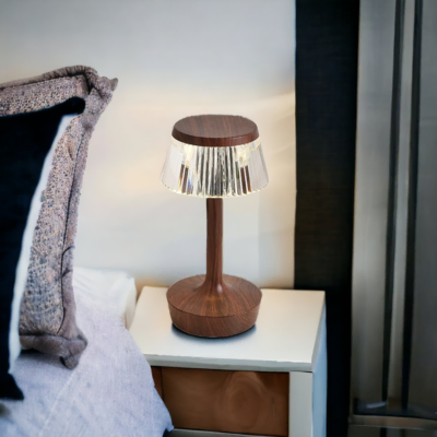 Lampe de table cristal bois Victoria-1