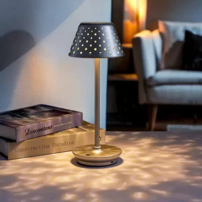 Lampe à poser sans fil rechargeable argent Tania-6