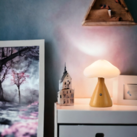 Lampe de chevet sans fil bois Champi-cloud