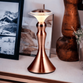 Lampe à poser rechargeable lampadaire cuivre Julia