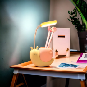 Lampe de bureau enfant rechargeable jaune Carola