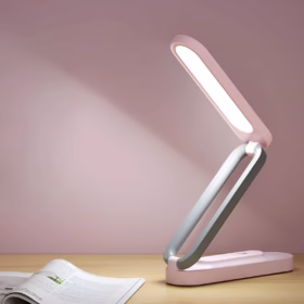 Lampe de bureau rechargeable pliable rose Stairy