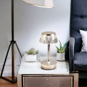 Lampe de table cristal argentée Victoria