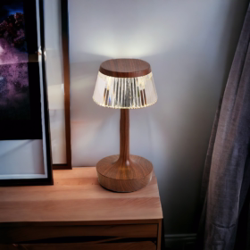 Lampe de table cristal bois Victoria