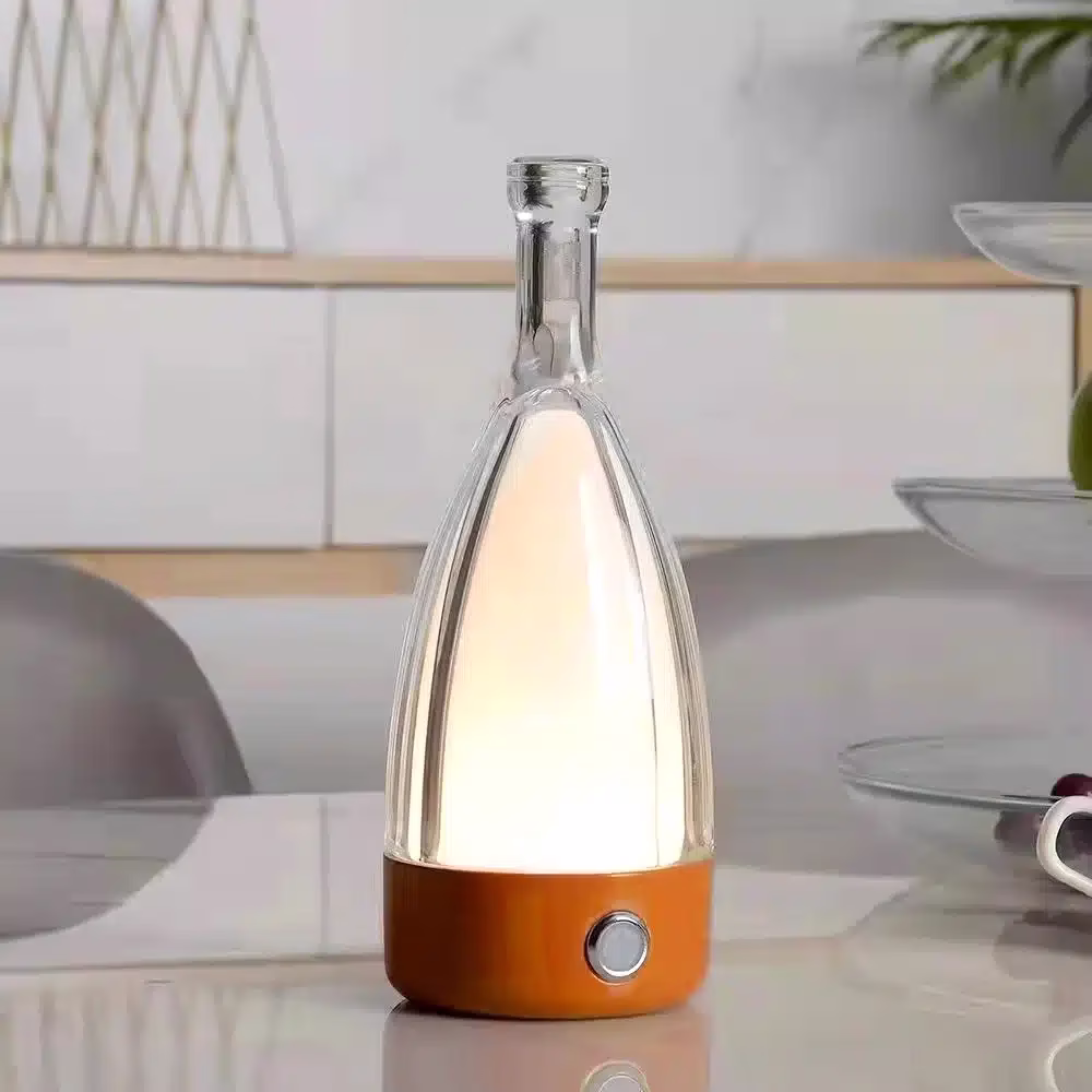 Lampe-de-table-transparente-orange-Bottle-1.webp Lampe de table transparente orange Bottle – Image 1
