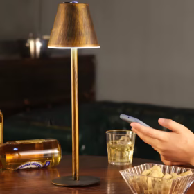 Lampe de table LED rechargeable bronze Nordic