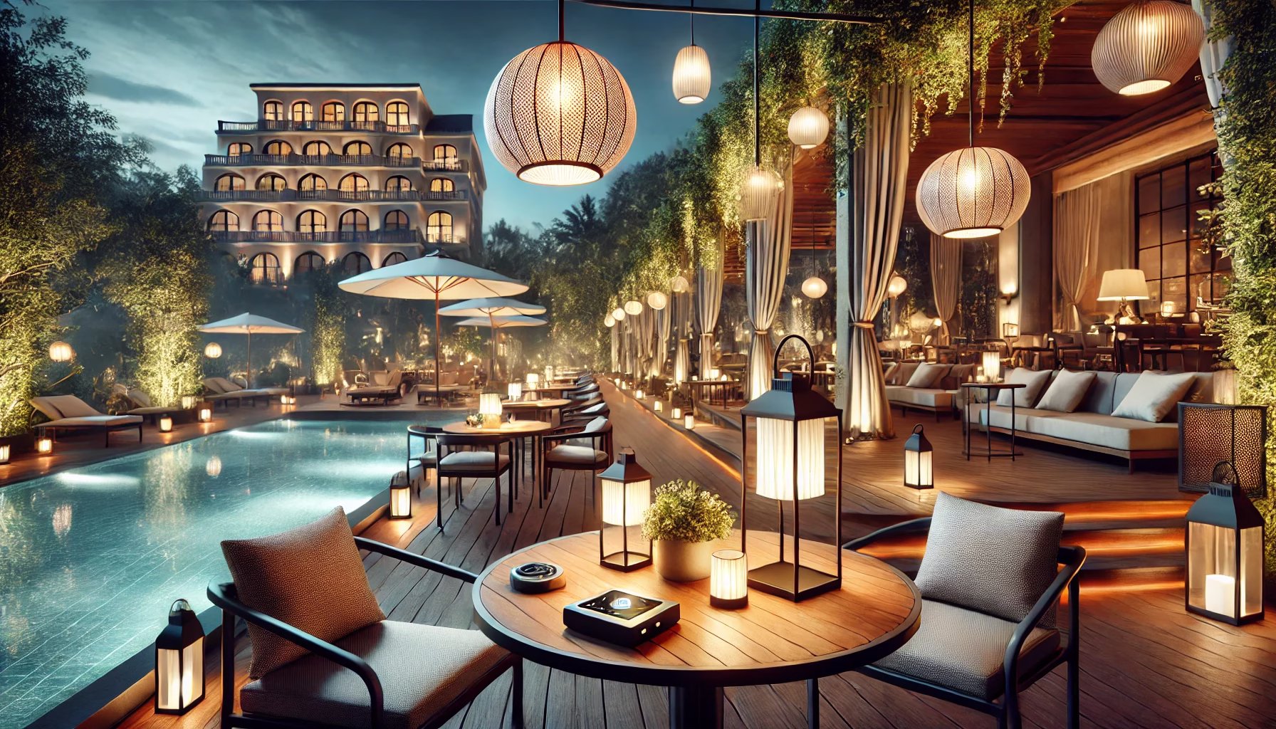 L'éclairage sans fil pour un hôtel restaurant