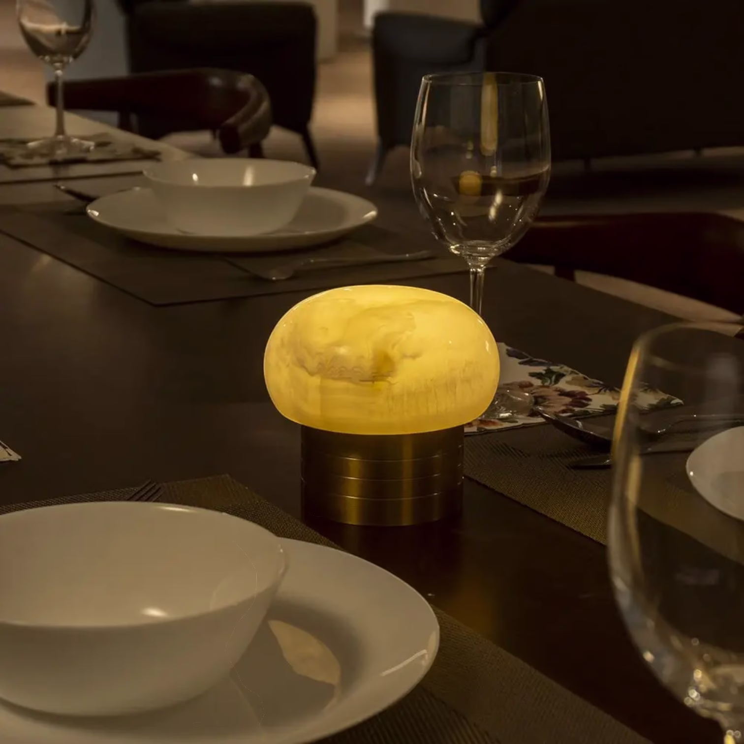 2-Lampe sans fil pro MP408 Lampe restaurant pierre LED rechargeable variateur MP408