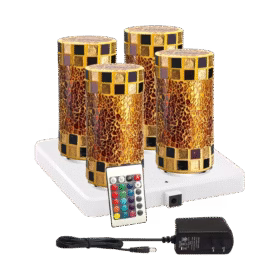 Lampe sans fil cristalline dorée 357