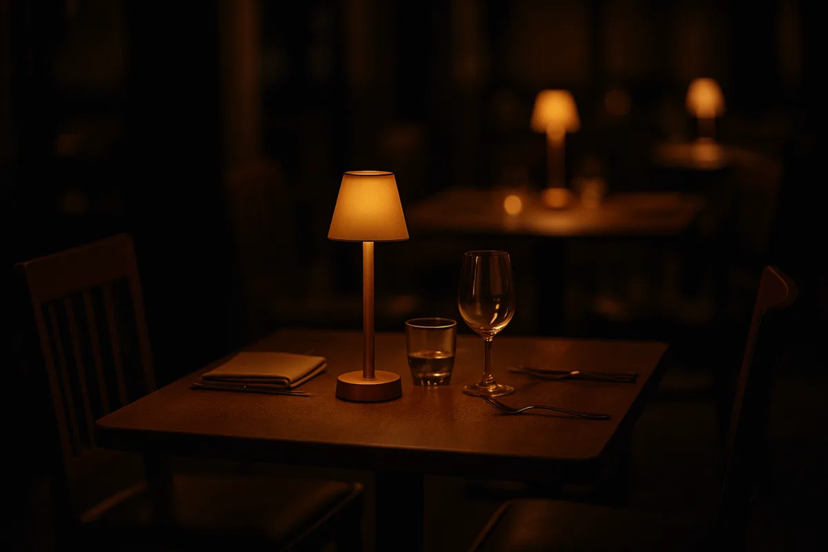 Lampes de table sans fil restaurant intimité