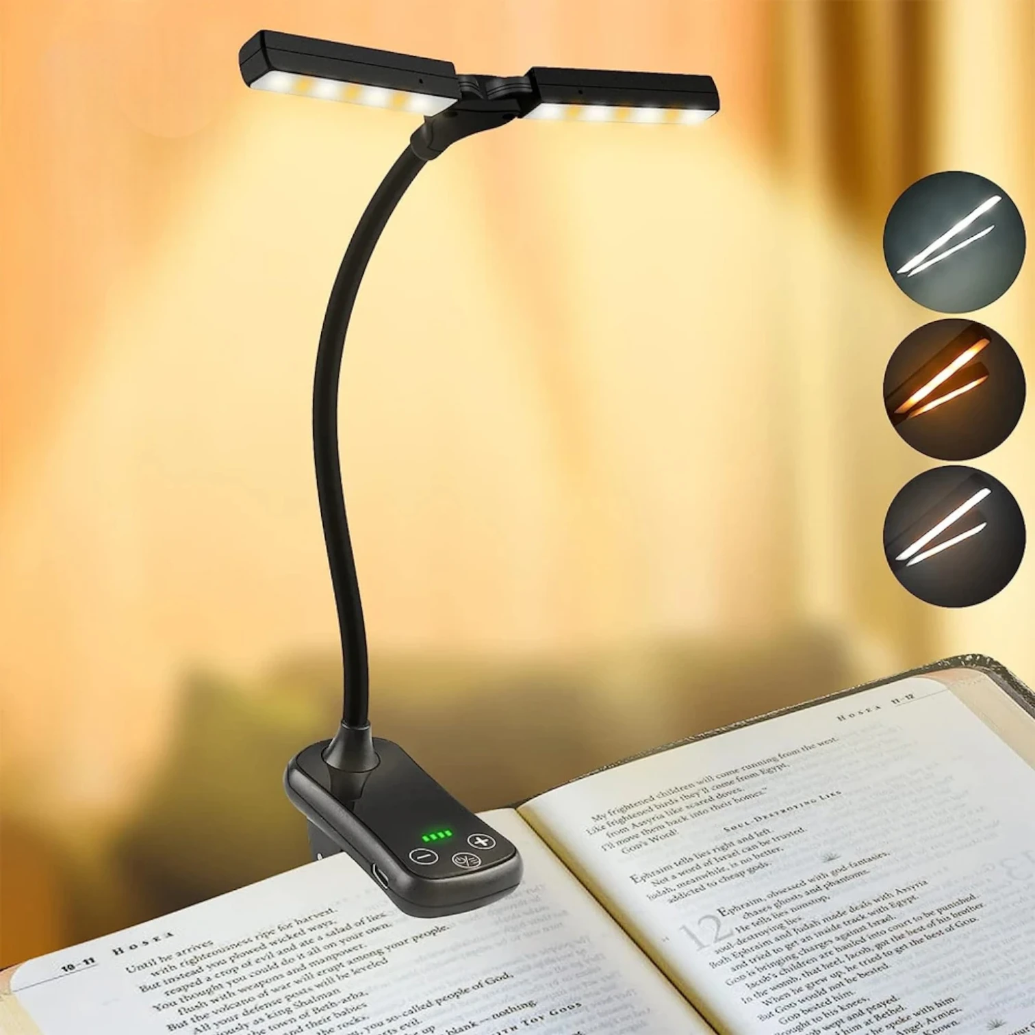 Lampe Lecture Clip Double Tête LED-1 Lampe Lecture Clip Double Tête LED-1