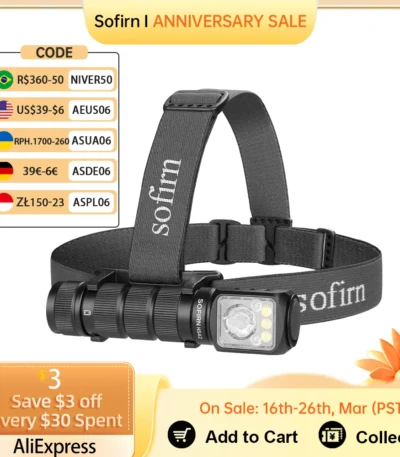 Lampe Frontale Rechargeable SOFIRN HS42-1