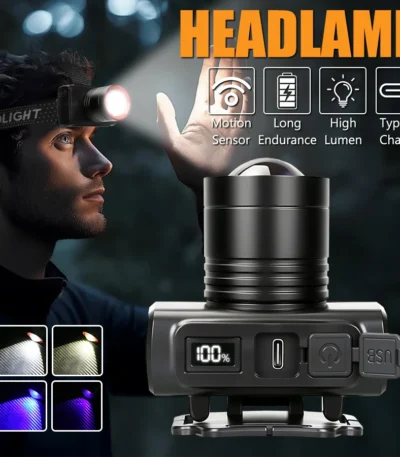 Lampe Frontale Capteur LED Rechargeable-1