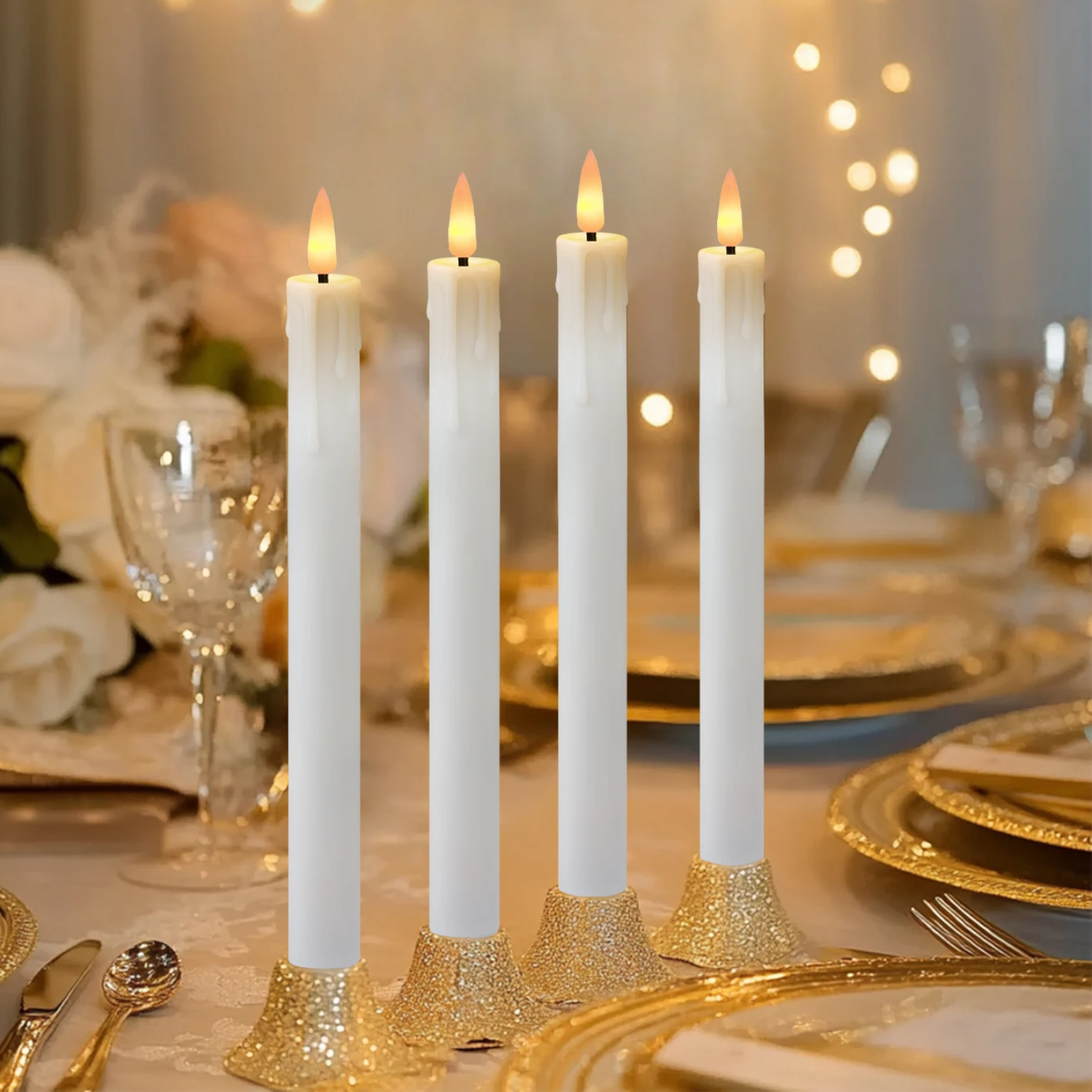 Bougies Coniques LED Rechargeables Télécommandées-1 Bougies Coniques LED Rechargeables Télécommandées-1