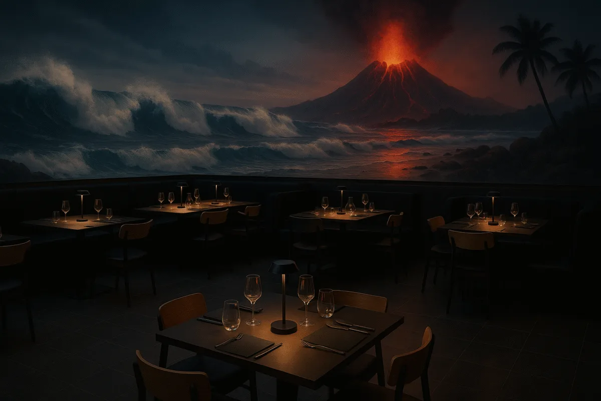 Lampes de table sans fil concept restaurant