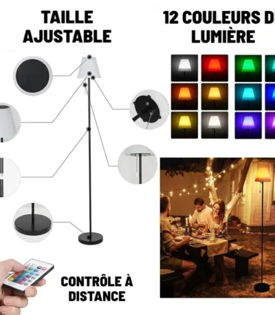 Lampadaire Solaire Modulaire Télécommande RGB-1
